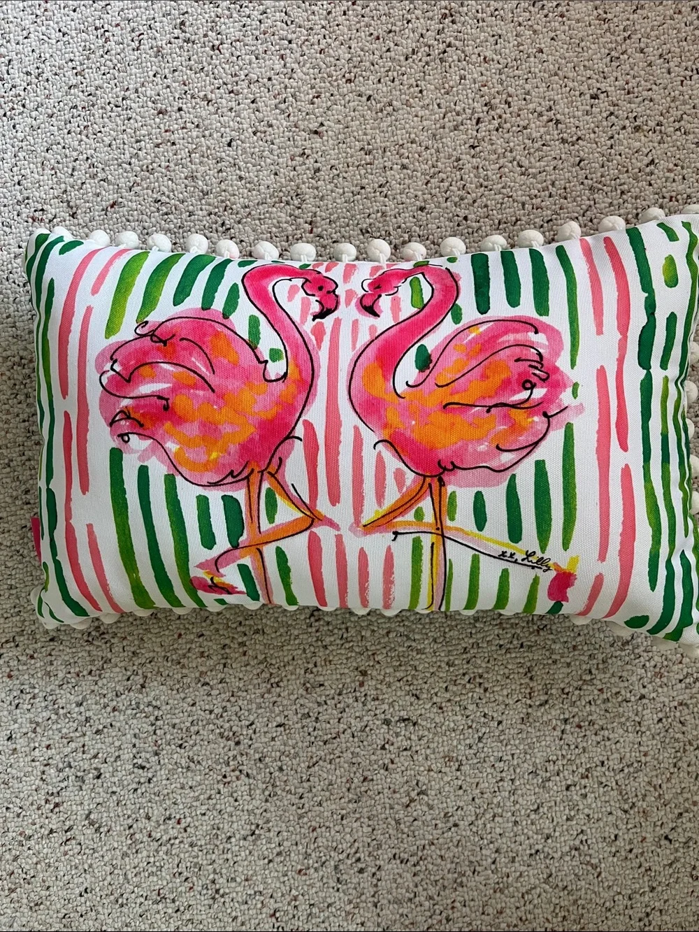 Lily Pulitzer Pink Flamingo Decorative Throw Pillow